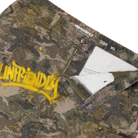 OFF DUTY CARGO — waistband detail, Unfriendly embroidery inside
